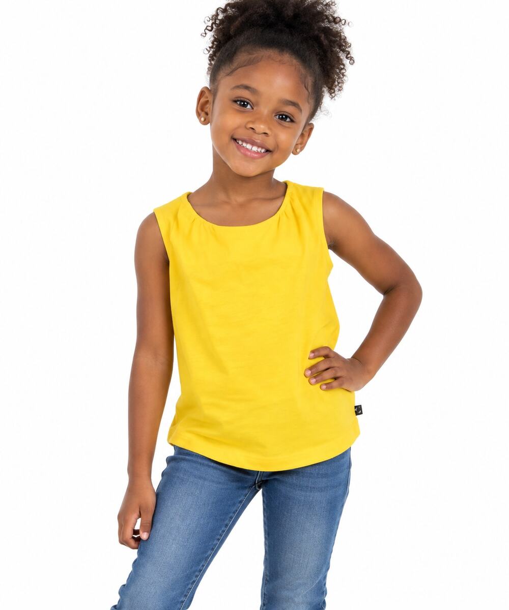 Llum Girls Yellow Sleeveless Tank Top Keyhole Back Size 5